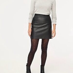 NWT JCREW Black Faux Leather A-Line Mini Skirt